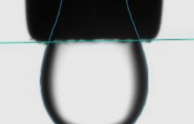 Optical image of pendant drop of a sample
