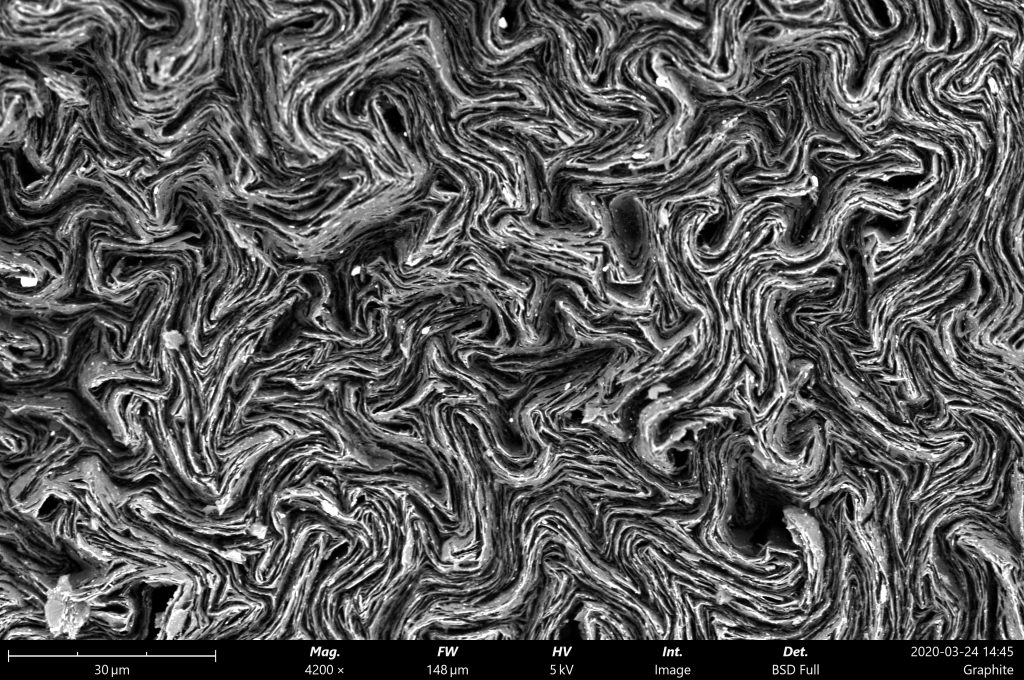 石墨在天工桌面扫描电子显微镜上成像