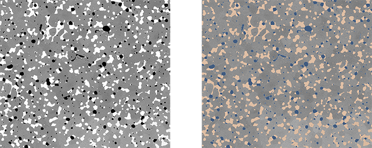 陶瓷材料的平铺扫描电子显微镜图像