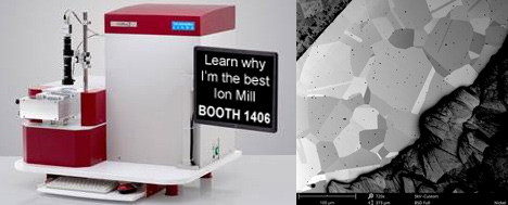 在制备的样品旁边的ION磨机SEMPREP2