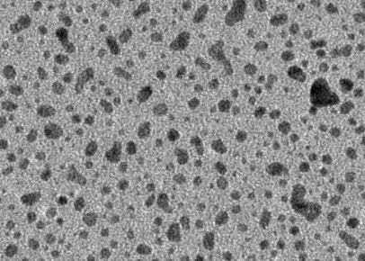 金纳米粒子在铜碳网格上的扩散沉积